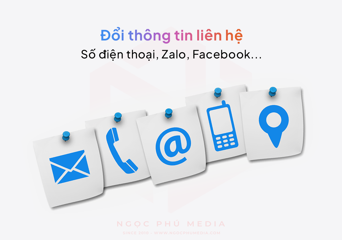 Thay đổi số Zalo, Fanpage, Messager, Bản đồ ở thanh liên hệ bên phải Website